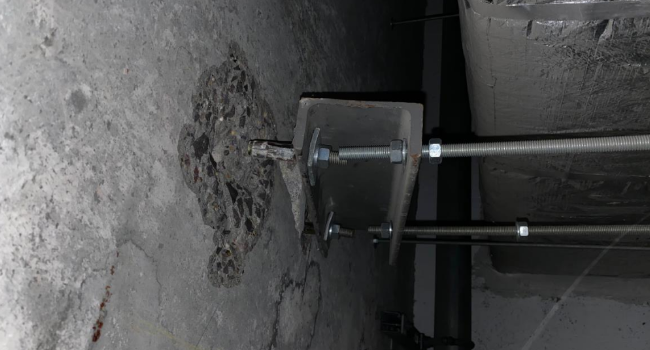 Example of existing damaged fixings.