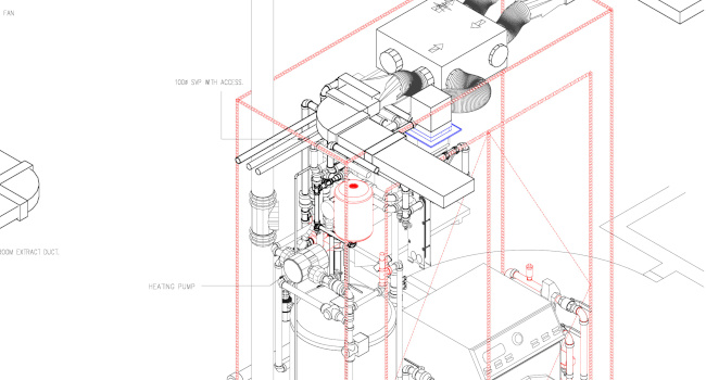Typical Apartment Service Cupboard 3D Drawing for Spatial Coordination